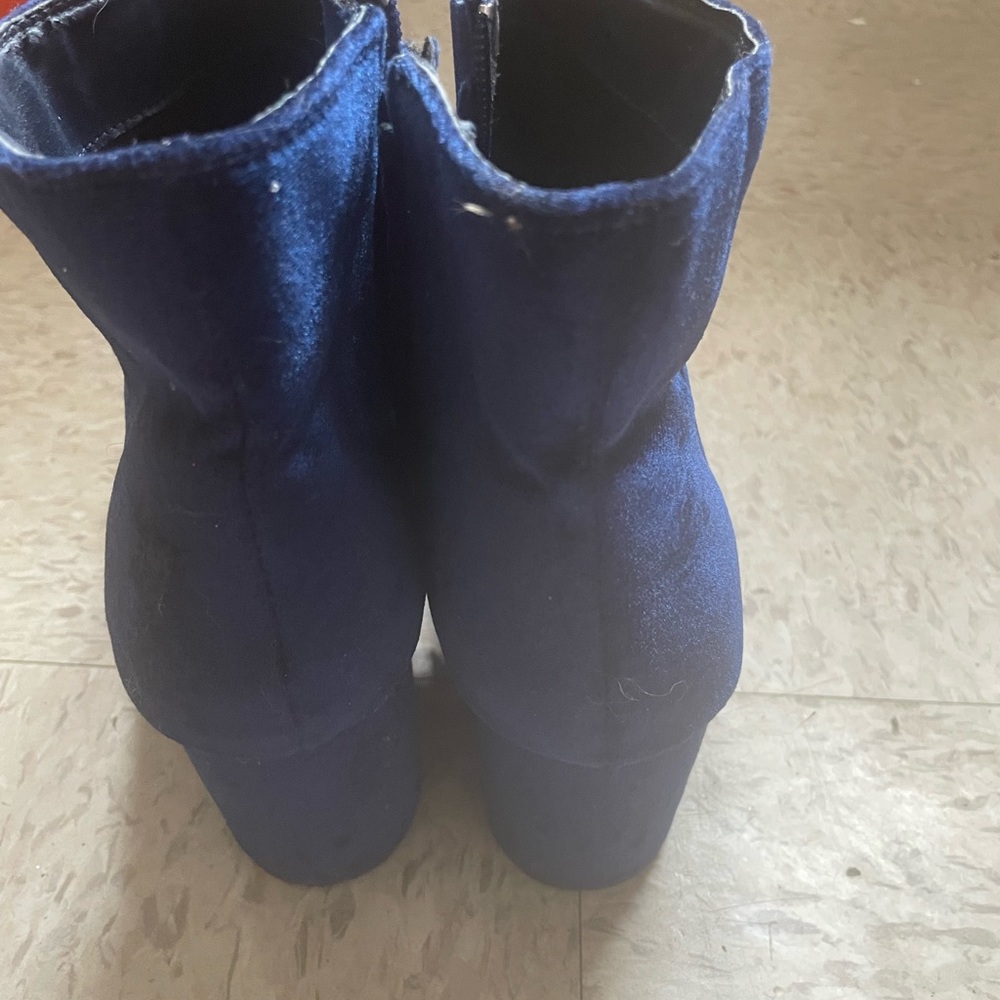 Navy Blue Suede Botties View 5